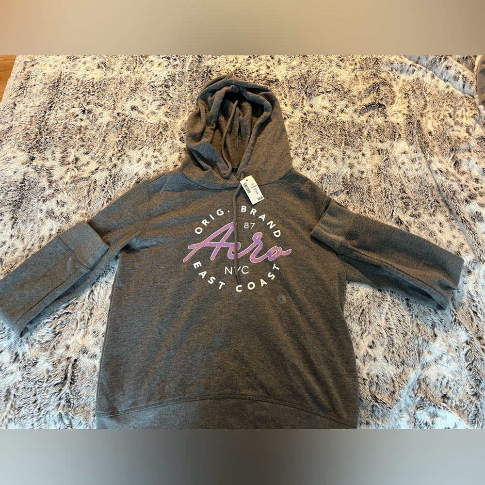 NEW grey and purple aeropostale hoodie with tags